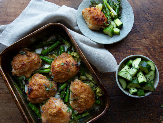 Recipe: Miso glazed chicken tray bake